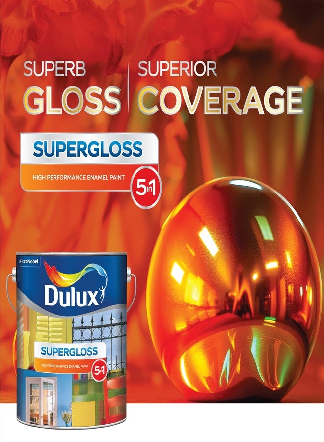 ديولكس دولوكس سوبر جلوس ٥ في ١ | طلاء مينا فائق الجودة للأسطح الخشبية والمعدنية | لمعان غني وعميق يدوم طويلاً، لمسة نهائية تشبه المرآة | طبقة طلاء مقاومة للتشقق، ٤ لترات، لون جمشت لامع - Image 3